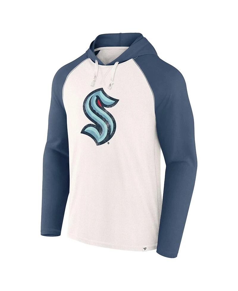 Fanatics Men's White Seattle Kraken Vintage Winger Pullover Hoodie