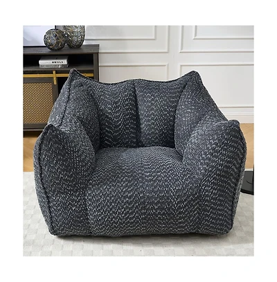 Comfortable Chenille Bean Bag Chair with Armrests for Living Rooms, Bedrooms, Gaming and Watching Tv-The Pop Home