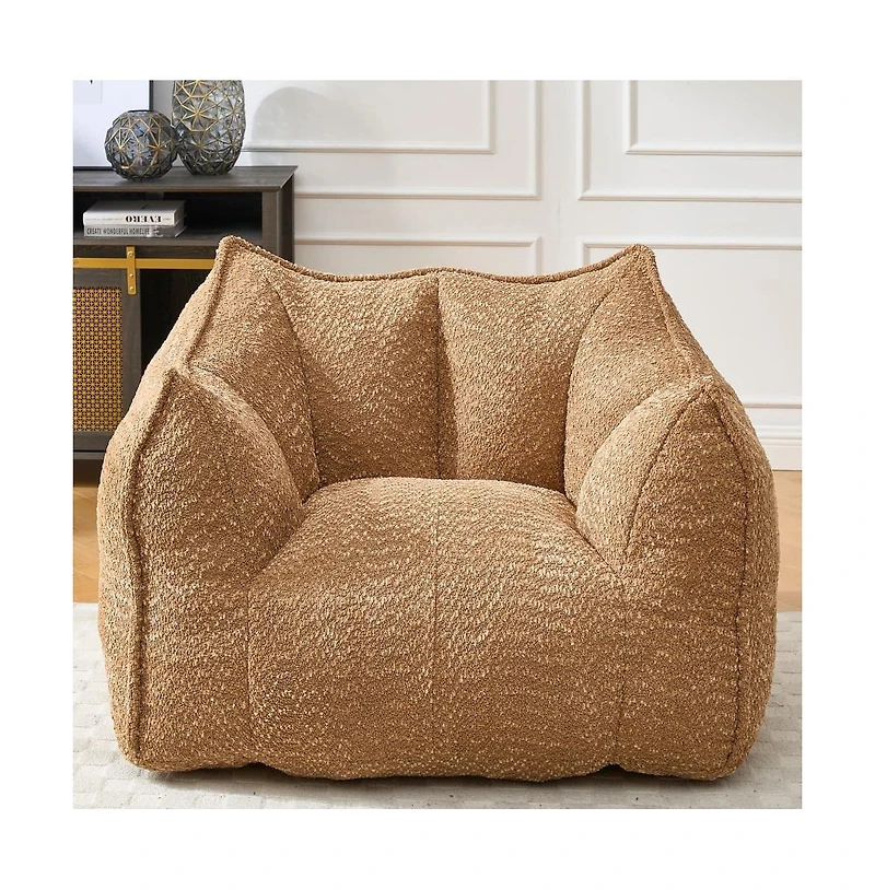 Comfortable Chenille Bean Bag Chair with Armrests for Living Rooms, Bedrooms, Gaming and Watching Tv-The Pop Home