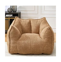 Comfortable Chenille Bean Bag Chair with Armrests for Living Rooms, Bedrooms, Gaming and Watching Tv-The Pop Home