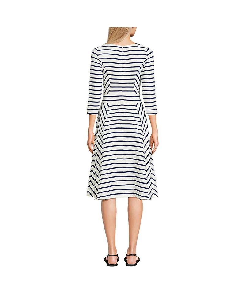 Lands' End Women's Starfish 3/4 Sleeve Dress