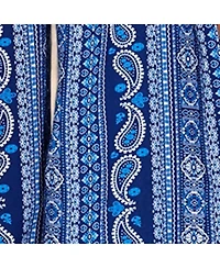 Cupshe Women's Indigo Paisley Strapless Wide Leg Jumpsuit