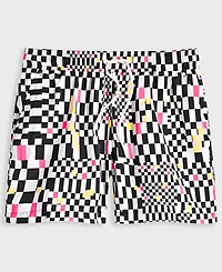 Mode of One Men's Mixed Check Regular-Fit Printed Swim Trunks, Exclusively at Macy's