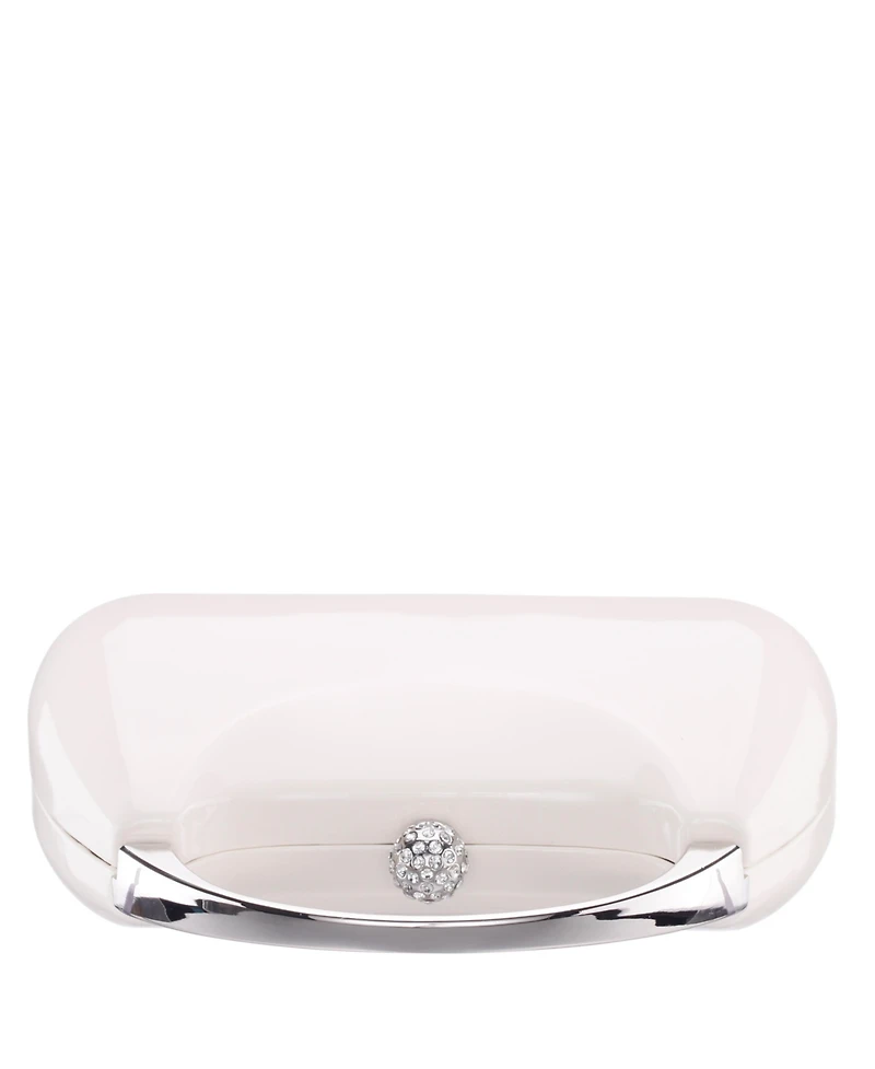 Nina Patent Minaudiere with Metal Handle Clutch