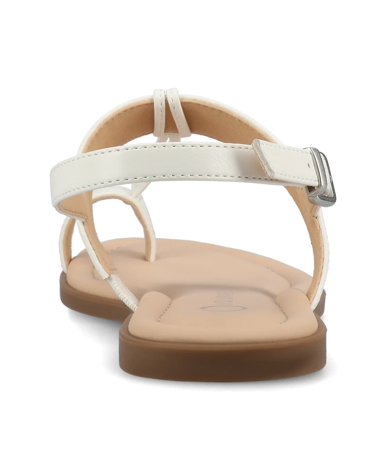 Journee Collection Women's Gerra T Strap Toe Ring Flat Sandals