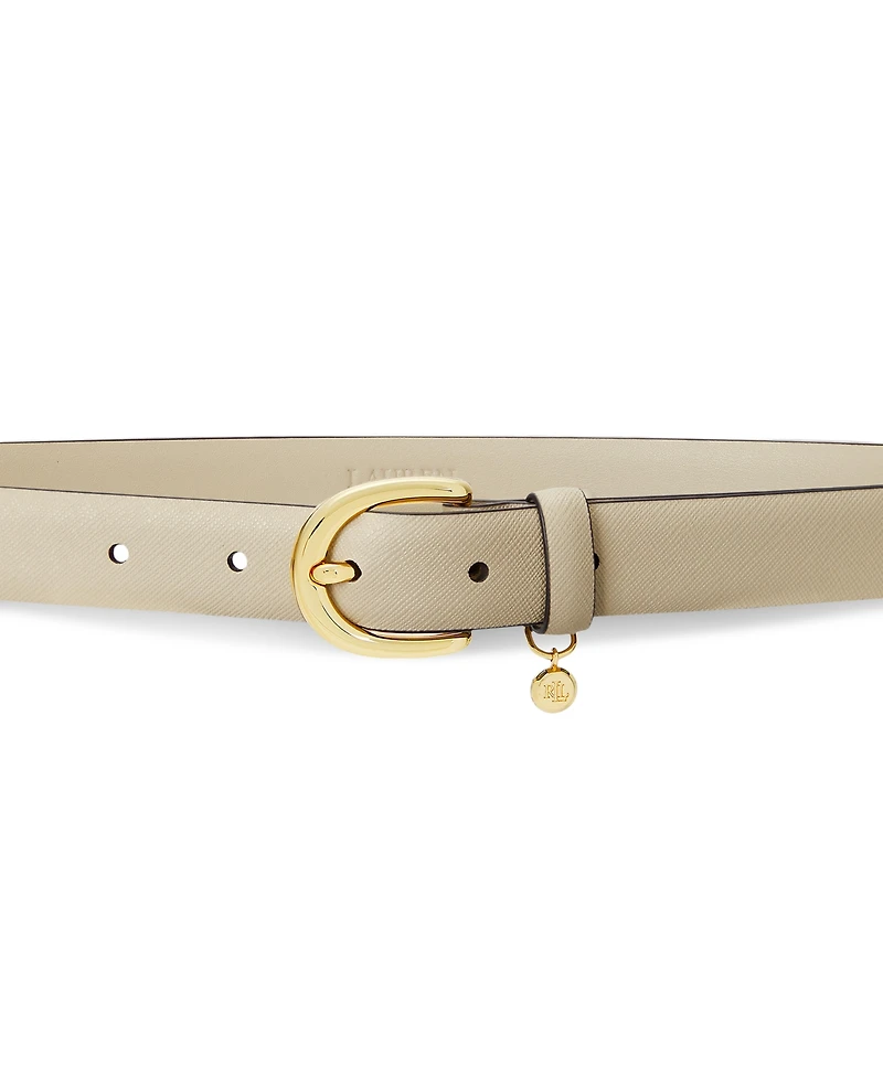 Lauren Ralph Women's Charm Crosshatch Leather Belt