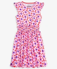 Big Girl Floral Smocked Jersey Cotton Dress, Exclusively at Macy's