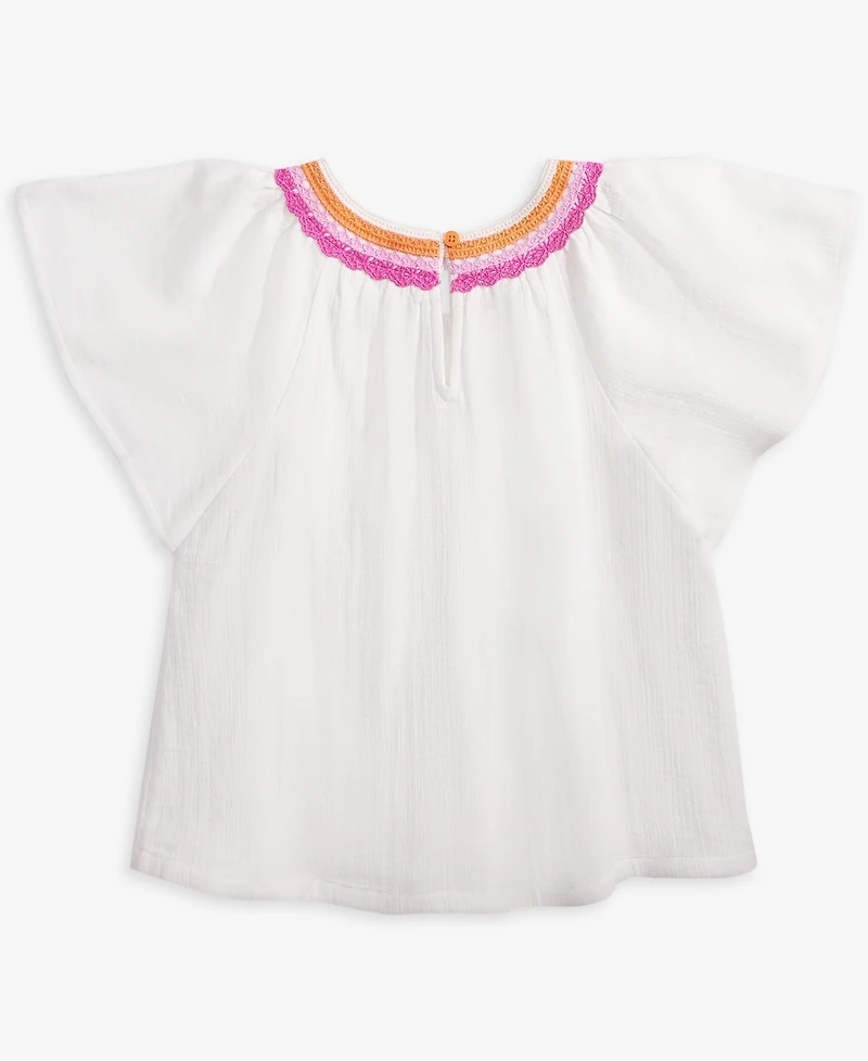 Epic Threads Big Girls Cotton Crochet-Trim Swing Top, Exclusively at Macy's