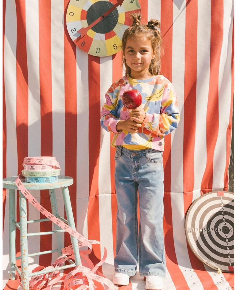 Toddler and Little Girls Wide Leg Jeans Denim Blue