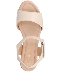 Journee Collection Women's Ranae Ankle Strap Platform Cork Wedge Sandals