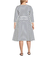 Lands' End Plus Starfish 3/4 Sleeve Dress