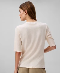 Calvin Klein Women's Textured-Knit 3/4-Sleeve Top