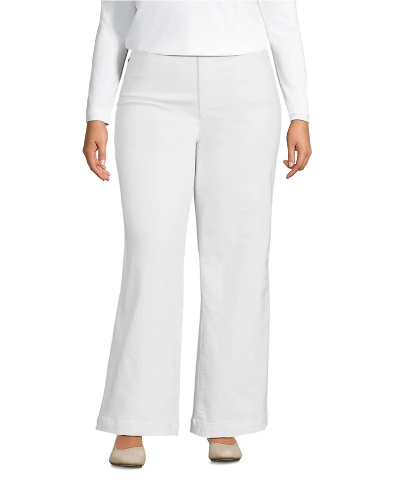 Lands' End Women's High Rise Wide Leg Denim Jeans