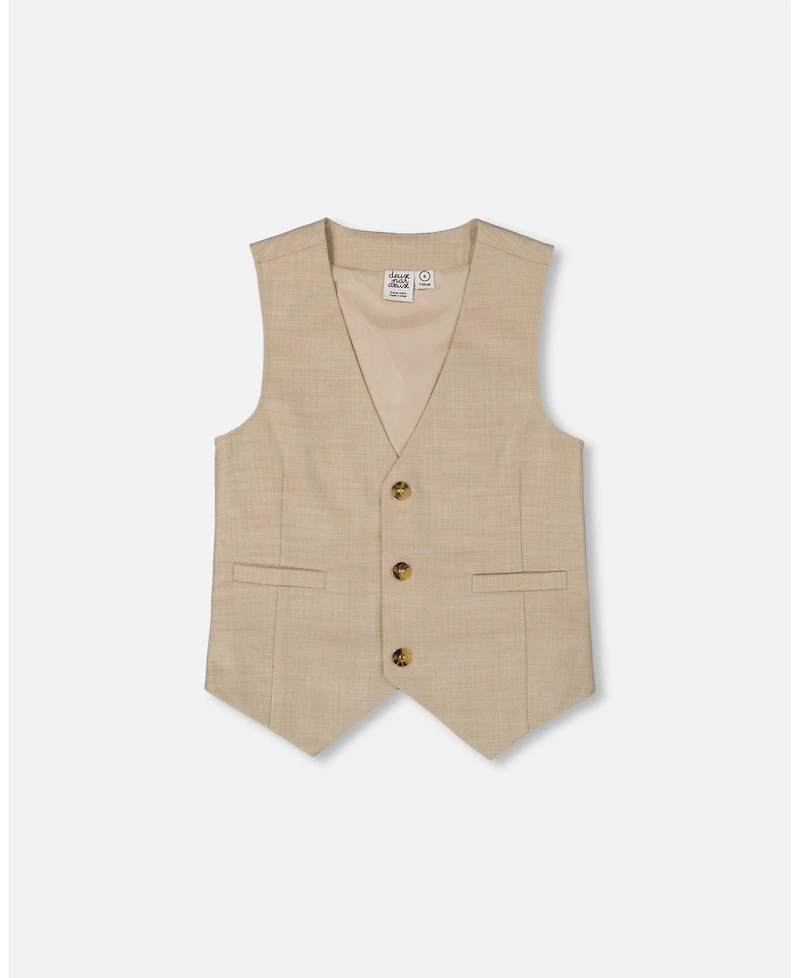 Deux par Deux Big Boys Sleeveless Vest Light Taupe