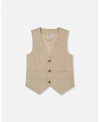 Deux par Deux Big Boys Sleeveless Vest Light Taupe