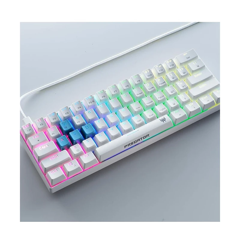 acer Predator Aethon 330 Gaming Keyboard|Space-Saving 61-Key Design|100% Anti-Ghosting with N-Key Rollover|Kailh Blue Switches|Personalized Rgb Lighti