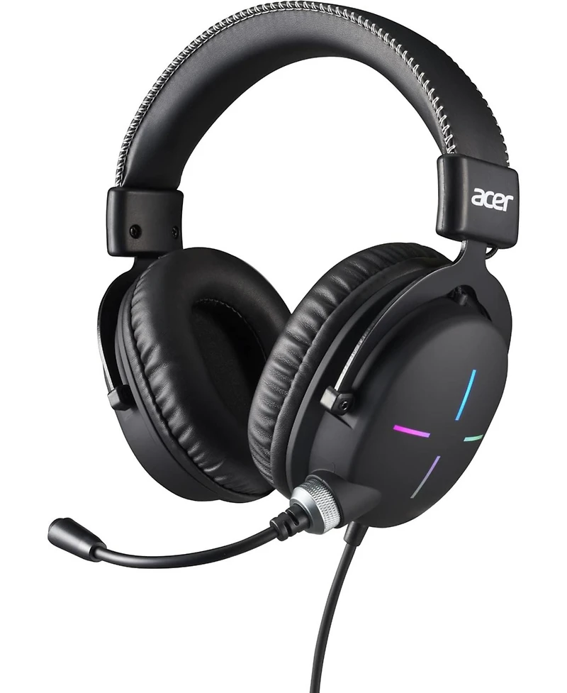acer Nitro Gaming Headset Ii: 50mm Drivers | Retractable Omni-Directional Noise-Canceling Microphone with On-Cable Controls | Over-Ear Design with Rgb