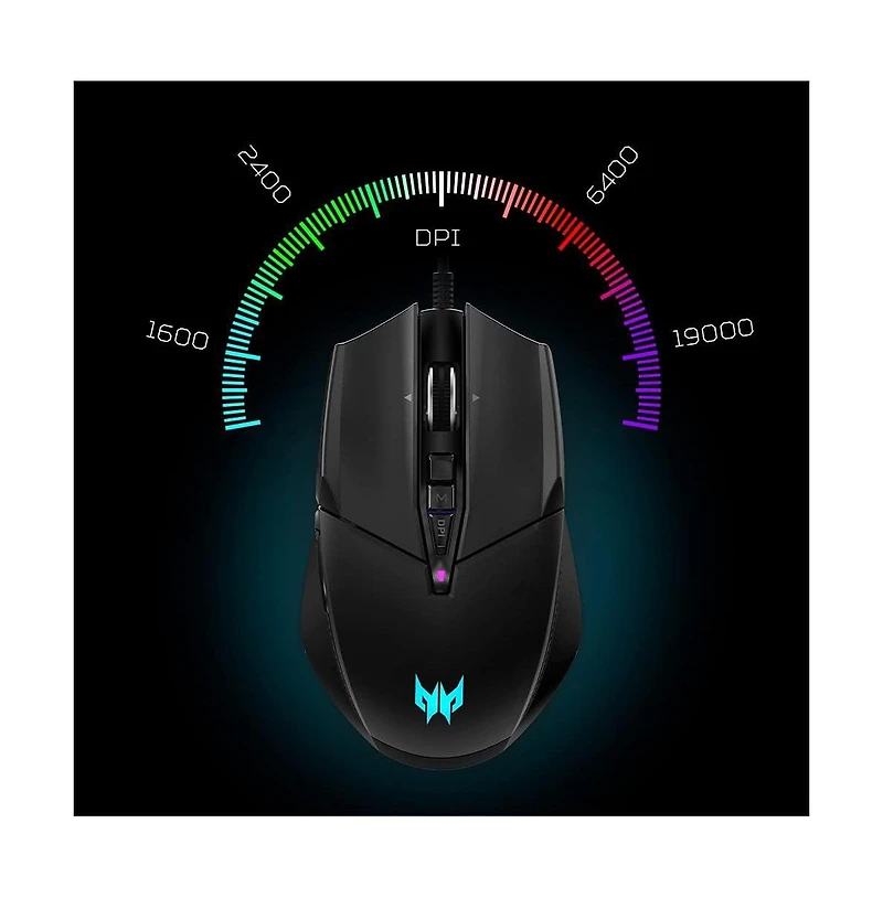 acer Predator Cestus 335 Gaming Mouse with PixArt 3370 Sensor, Adjustable Dpi Settings & 16.8 Million Rgb Color Lighting Combinations