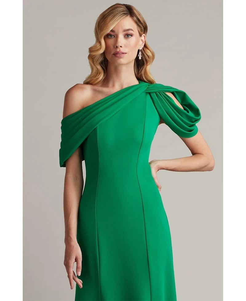 Tadashi Shoji Copley Shoulder Drape Gown