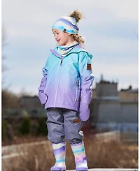 Deux par Deux Big Girls 3-In-1 Mid-Season Outerwear Set Turquoise And Mauve Gradient