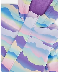 Deux par Deux Kids Unisex Printed Mid-Season One-Piece Outerwear Mauve And Blue, Pink Mountain - Toddler|Child