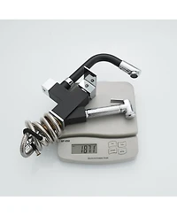 Double-Handle Pull-Out Sprayer 2 Spray Low Arc Kitchen Faucet With Deck Plate in Matte Black & Polished Chrome