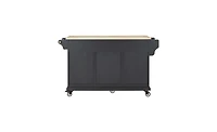 Kitchen Island with Wooden Top and Spacious Storage Options