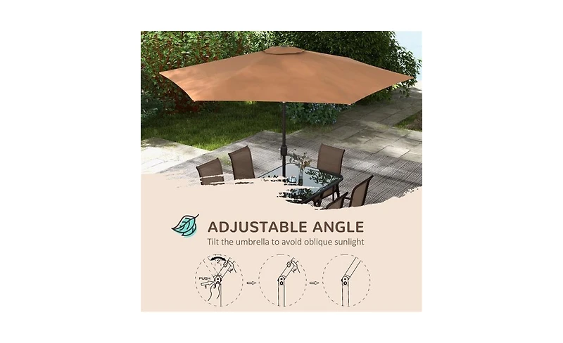 Outdoor Dining Table and Chair Set with Umbrella Complete Patio Furniture for 4-6 People