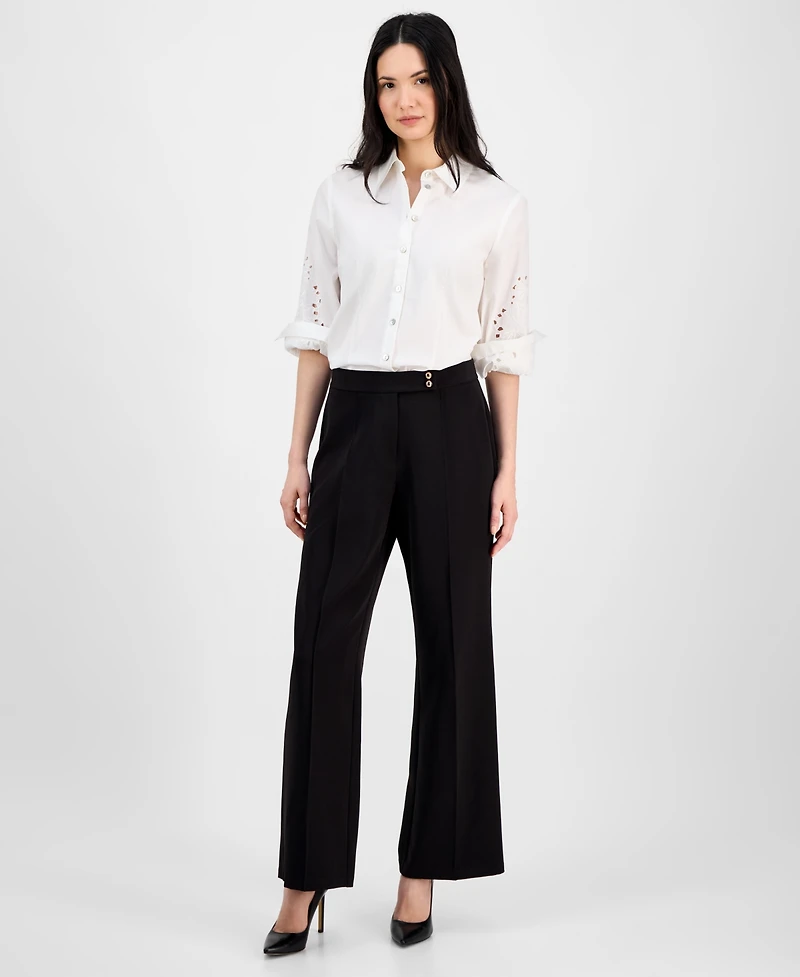 T Tahari Women's High-Rise Wide-Leg Pants
