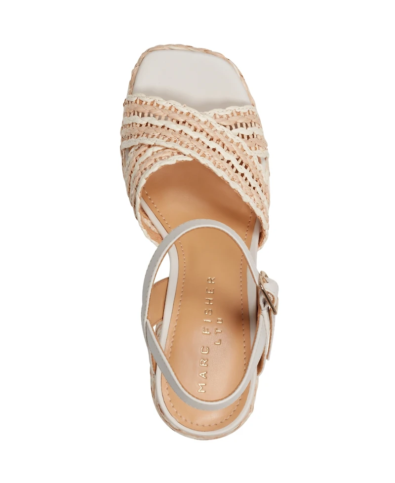 Marc Fisher Ltd Women's Juliey Woven Block Heel Platform Sandals