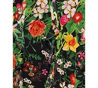 Betsy & Adam Women's Floral-Print Ruffled Halter Gown