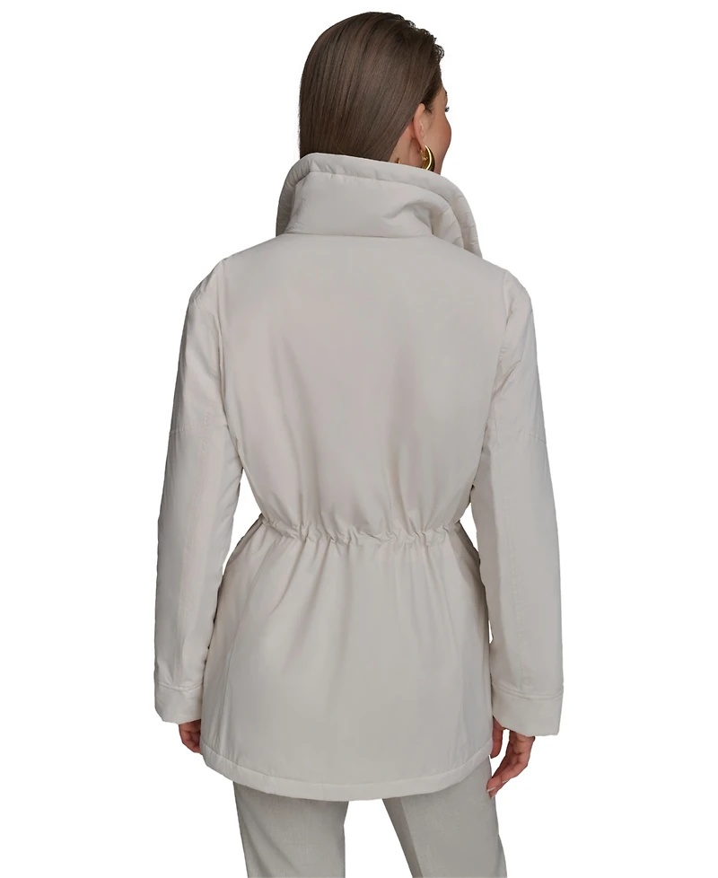 Donna Karan New York Women's Stand-Collar Cinched-Waist Coat