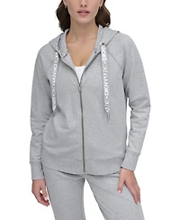 Dkny Sport Women's Two-Tone Zip-Front Long-Sleeve Hoodie
