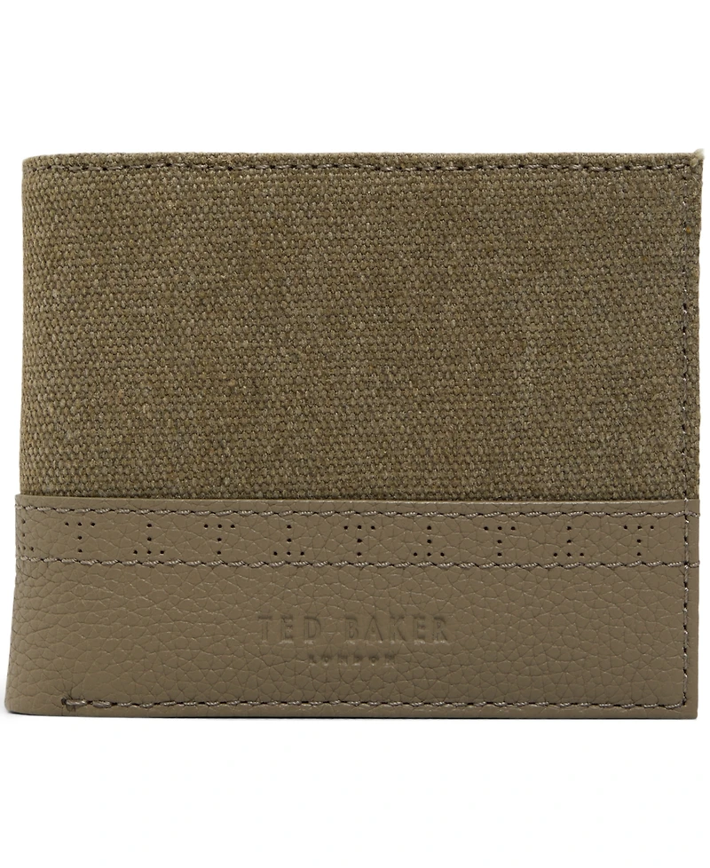Ted Baker Canvas Olive Leather Wallet