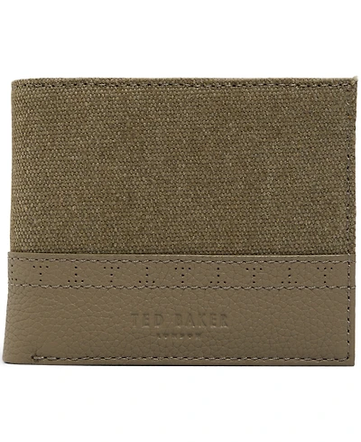 Ted Baker Canvas Olive Leather Wallet