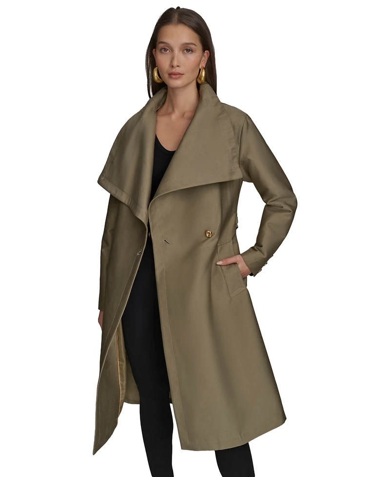 Donna Karan New York Women's Draped-Neck Trench Coat