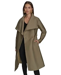 Donna Karan New York Women's Draped-Neck Trench Coat