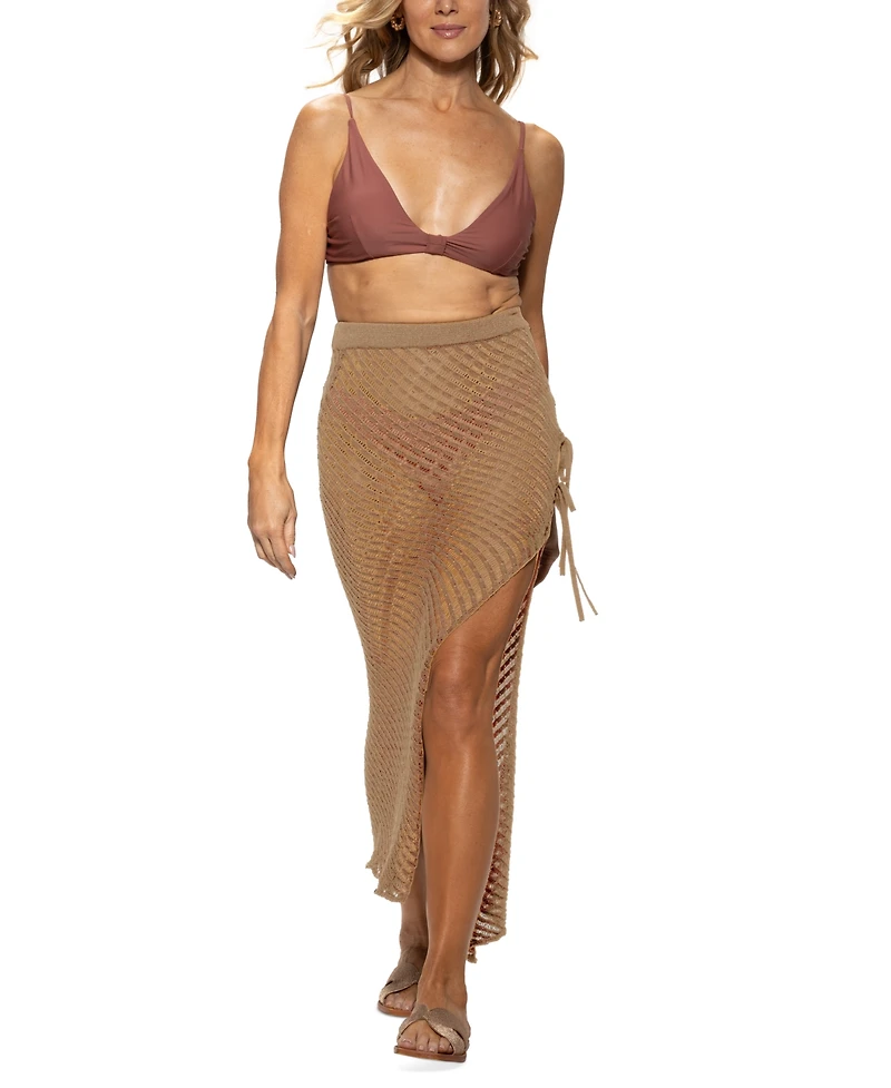 Dotti Women's Crochet Side-Tie Cover-Up Maxi Skirt