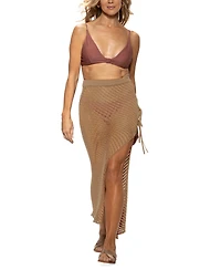 Dotti Women's Crochet Side-Tie Cover-Up Maxi Skirt