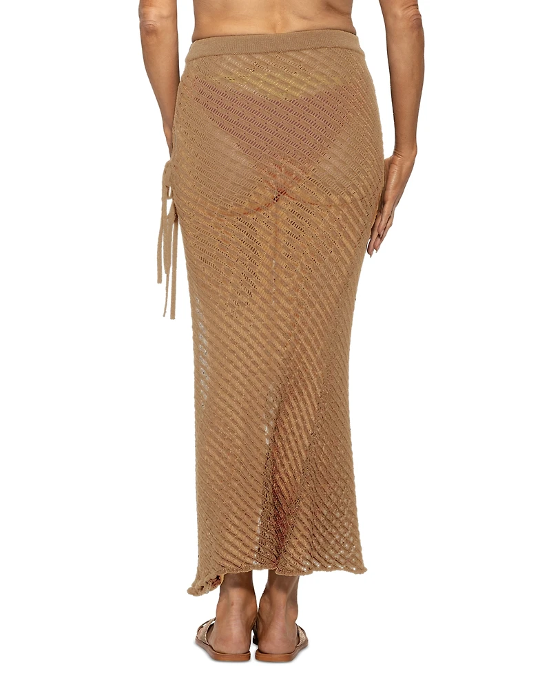 Dotti Women's Crochet Side-Tie Cover-Up Maxi Skirt