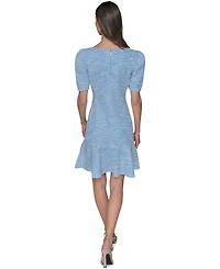 Karl Lagerfeld Paris Women's Tweed Puff-Sleeve Square-Neck Sheath Dress