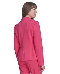 Tommy Hilfiger Women's Scuba Peak-Lapel Long-Sleeve Blazer