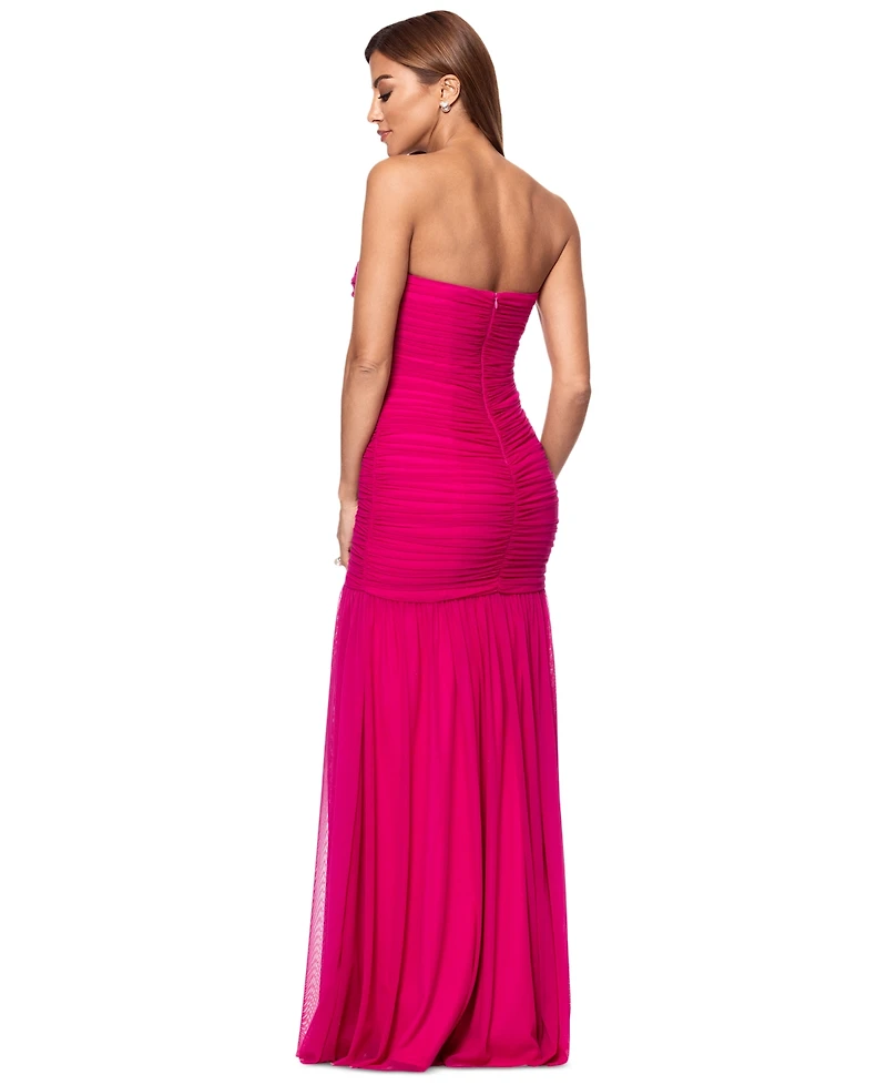 Xscape Women's Ruched Strapless Gown