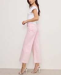 Good American Women's Good Waist Palazzo Cropped Jeans