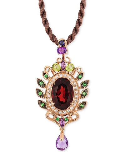 Le Vian Crazy Collection Garnet (5-1/3 ct. t.w) and Multi-Stone (1-3/4) Pendant in 14k Rose Gold