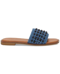 Lucky Brand Women's Gidya Beaded Slide Flat Sandals