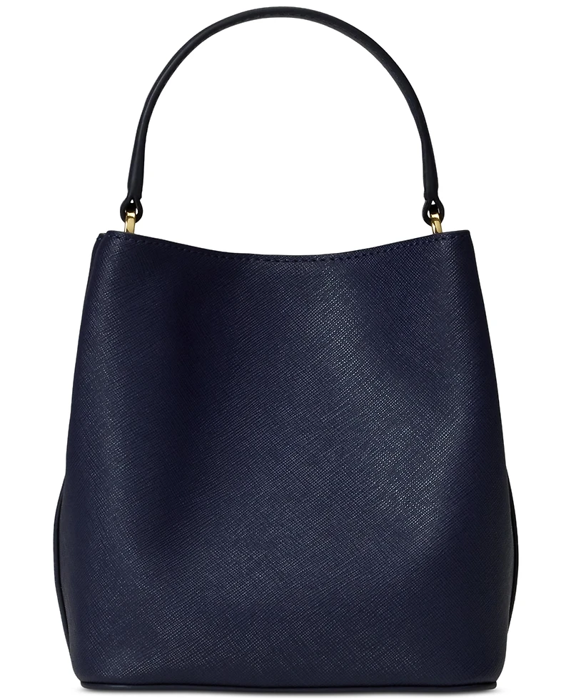 Lauren Ralph Crosshatch Leather Mini Reese Bucket Bag