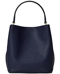 Lauren Ralph Crosshatch Leather Mini Reese Bucket Bag