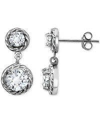 Giani Bernini Cubic Zirconia Rope Frame Double Drop Earrings in 18k Gold-Plated Sterling Silver, Exclusively at Macy's
