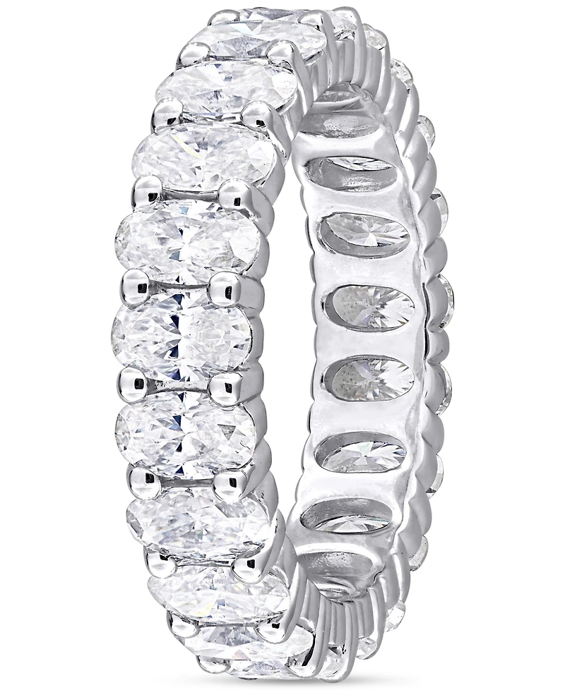 Macy's Moissanite Oval-Cut Ring (4-1/5 ct. t.w.) in Sterling Silver